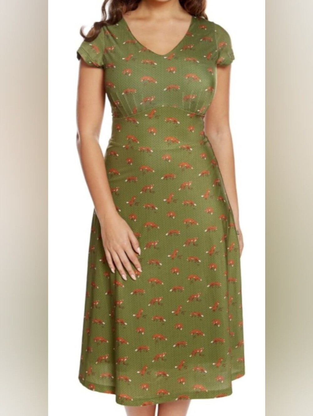 Lindy Bop fox print dress, size 10